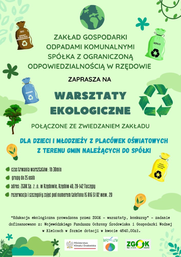 Plakat Warsztaty Ekologiczne