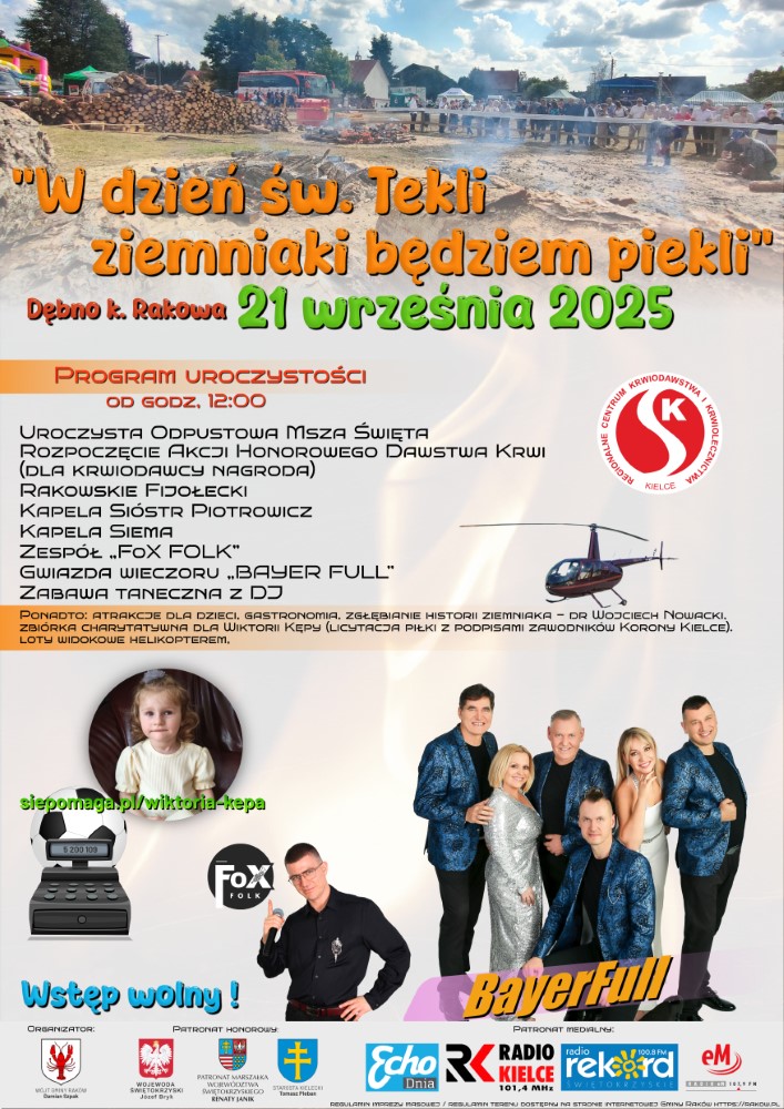 Plakat "W dzień św. Tekli ziemniaki będziem piekli"