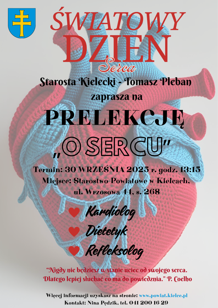 Plakat Światowy Dzień Serca - Prelekcja "O Sercu"