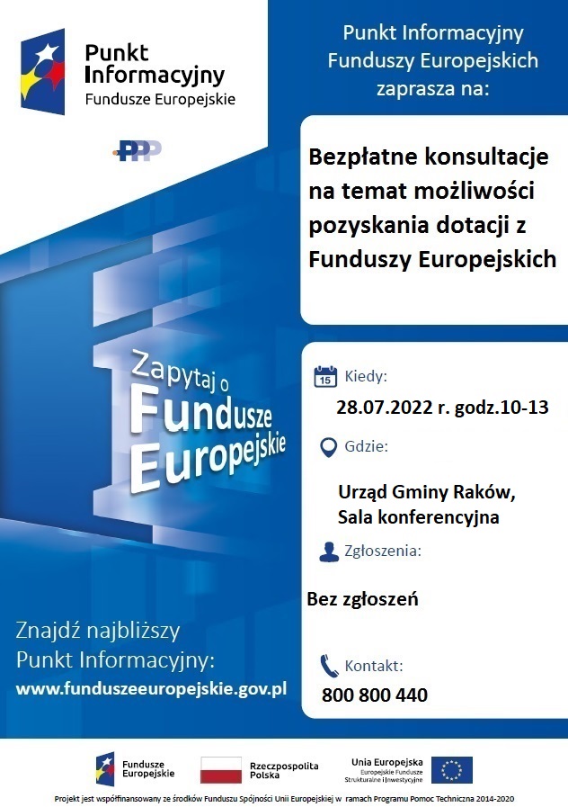 Plakat punkt informacyjny funduszy europejskich