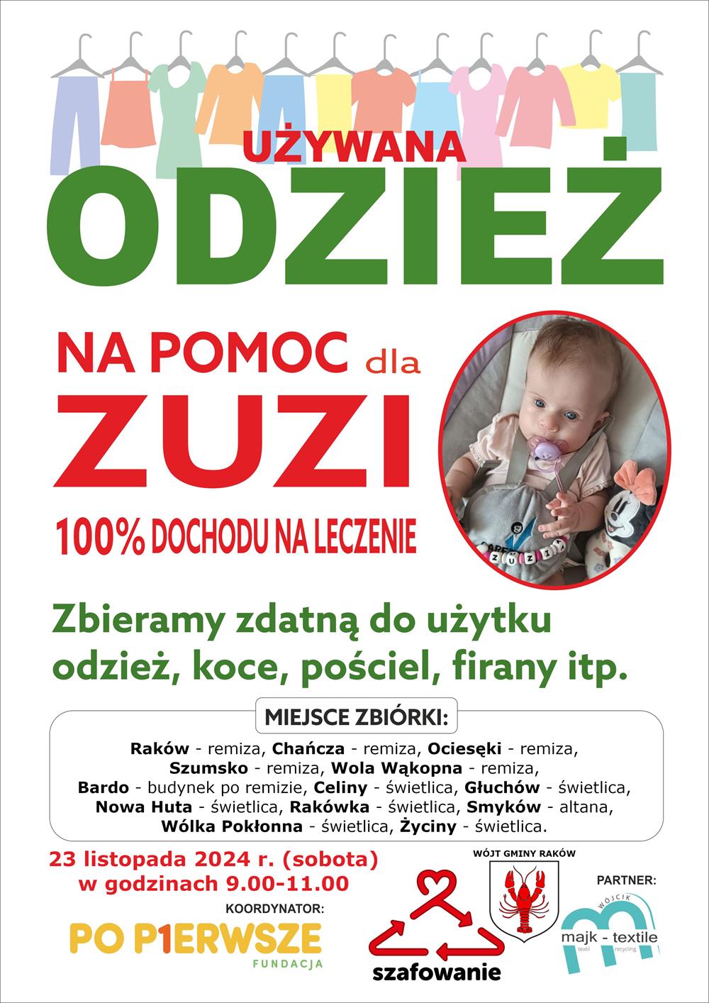 Plakat - charytatywna zbiórka używanej odzieży