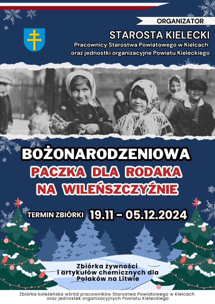 Plakat - bożonarodzeniowa paczka dla rodaka na Wileńszczyźnie