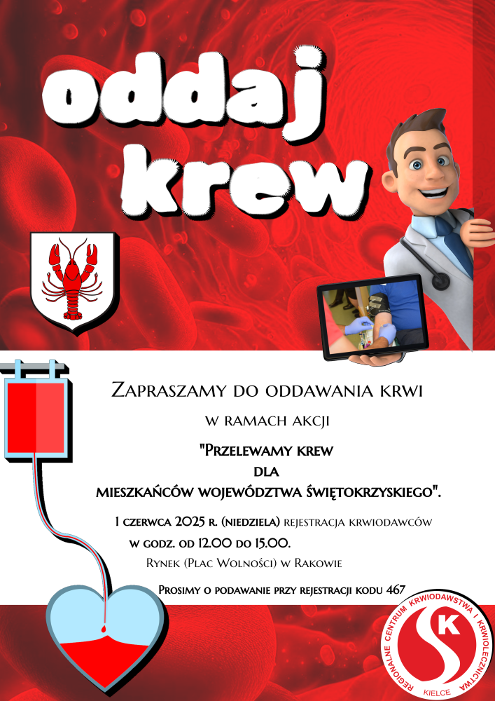 'Przelewamy krew dla mieszkańców województwa świętokrzyskiego' - trzecia akcja w gminie Raków