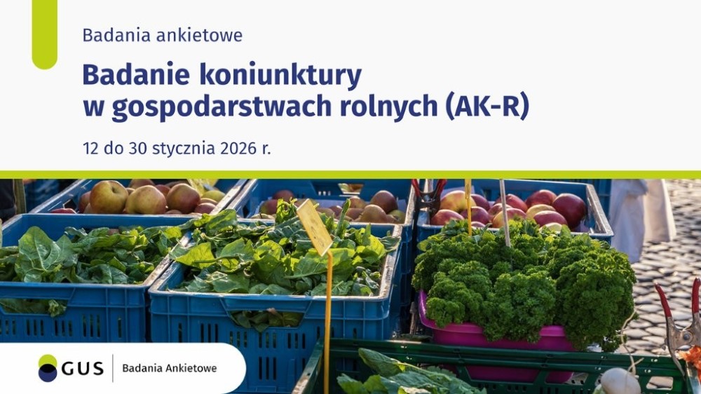 Baner promujący Badania Koniunktury w Gospodarstwach Rolnych (AK-R).