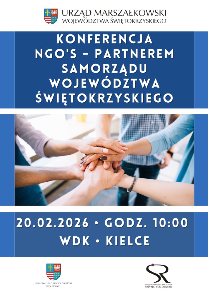 Plakat Konferencja NGO's - Partner Samorządu Województwa Świętokrzyskiego